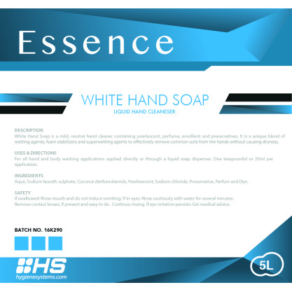 SSC-BUL-040 - ESSENCE WHITE HAND SOAP - 5L x 2